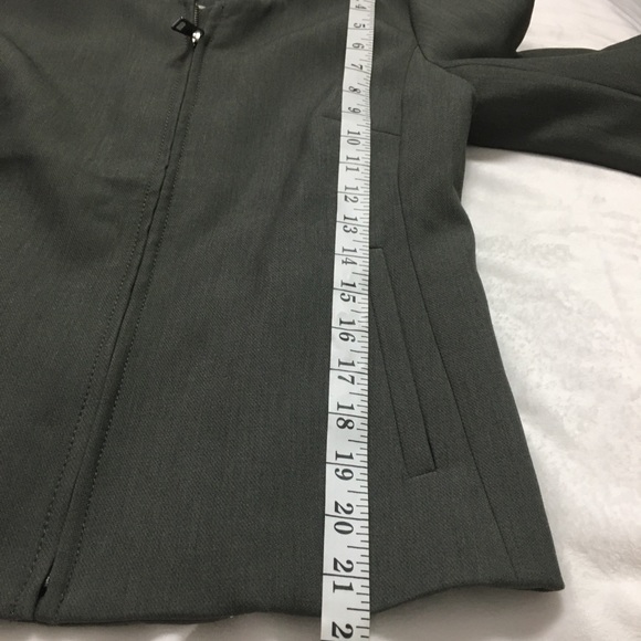 Banana Republic  Blazer Jacket Business Ruffle Sleeve size 2 gray - Picture 6 of 14